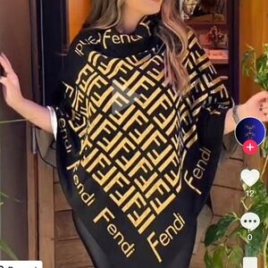 Unbranded FF Spell out Poncho pullover wrap shawl turtleneck style Size OS NEW